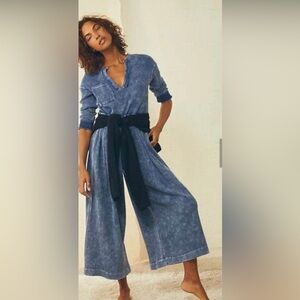 Free People, NWT Do Not Disturb Romper, Size Medium, denim blue color
